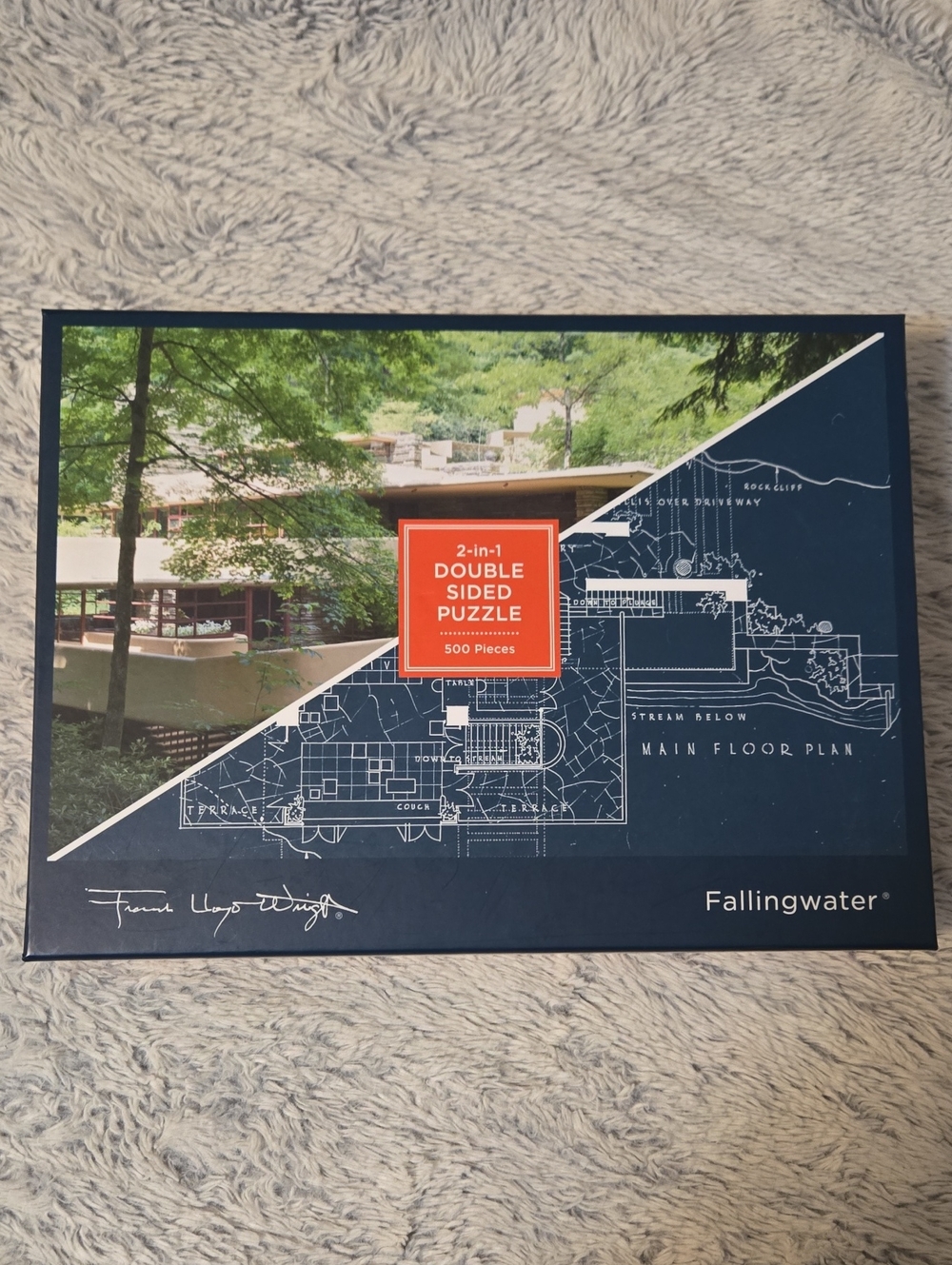 Galison - Frank Lloyd Wright Fallingwater 2-in-1 Double Sided Puzzle
